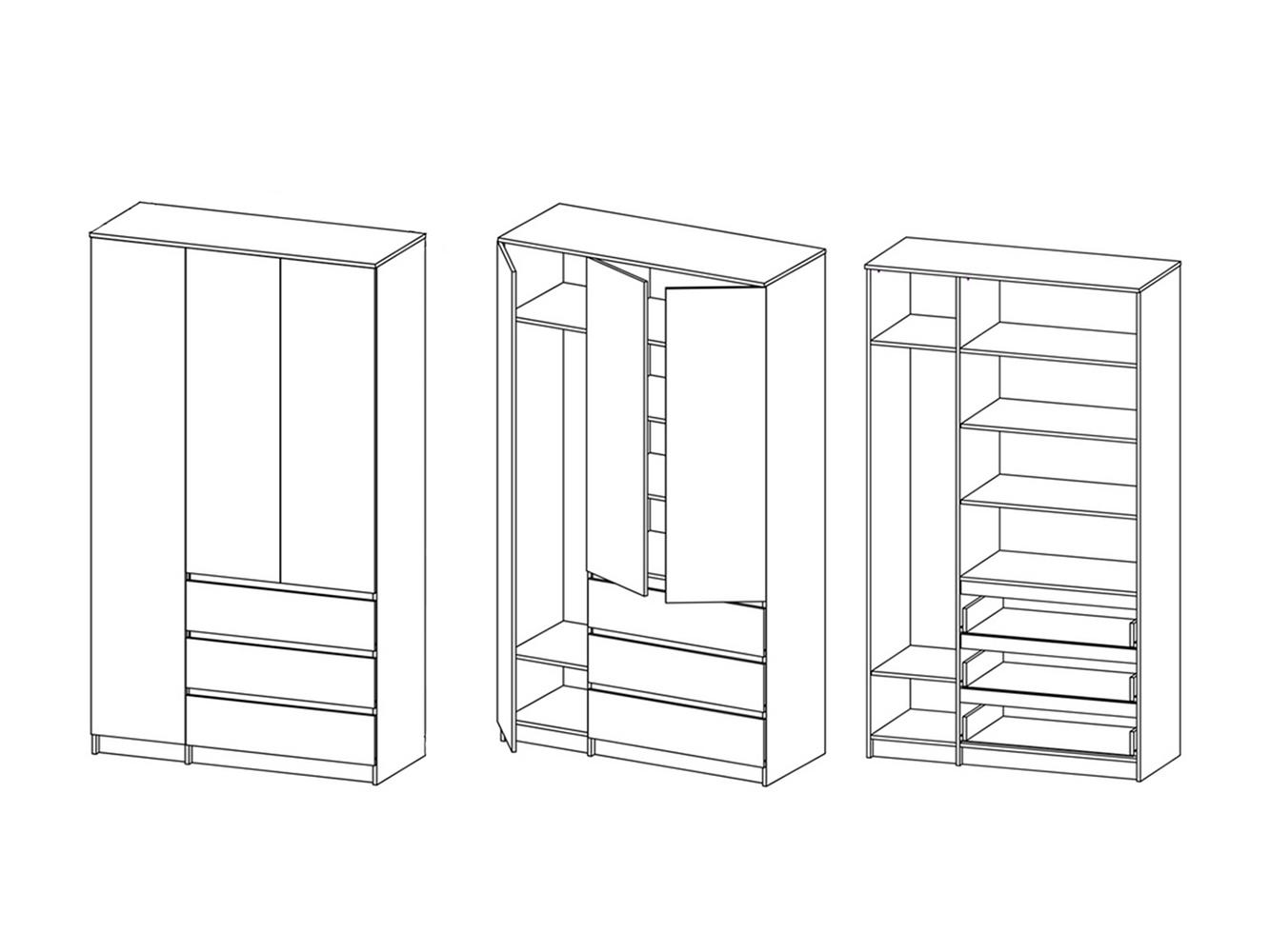 Распашной шкаф Мальм 314 oak ИКЕА (IKEA) изображение товара